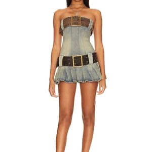 Jaded London Chelsea Denim Kilt dress